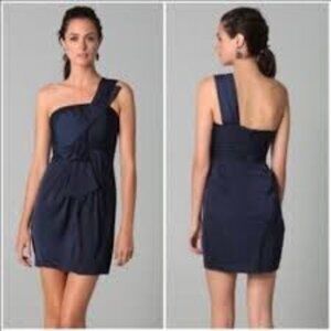 BCBGMaxAzria Palais Dress Dark Ink/Navy One Shoulder Mini Dress